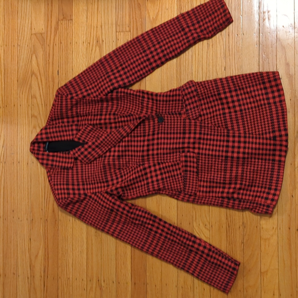Zara Houndstooth Jumpsuit dress blazer